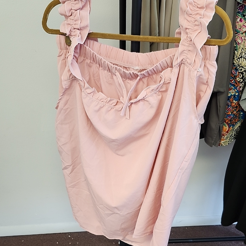 Ruffled 2xl Pink Baby Doll PJs